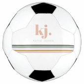 Chic Retro Stripes Monogramm Fußball (Vorderseite)