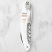 Chic Retro Stripes Monogramm Kellnermesser (Rückseite)