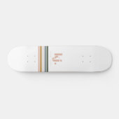 Chic Retro Stripes Monogramm Skateboard (Horizontal)