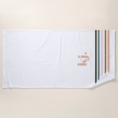 Chic Retro Stripes Monogramm Strandtuch (Vorderseite)