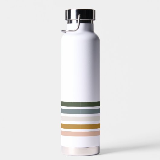 Chic Retro Stripes Monogramm Trinkflasche (Rechts)