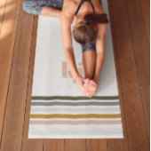 Chic Retro Stripes Monogramm Yogamatte