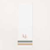 Chic Retro Stripes Monogramm Yogamatte (Vorderseite)