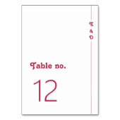 Chic Retro Summer Hot Pink Monogram Wedding Tischnummer (Rückseite)