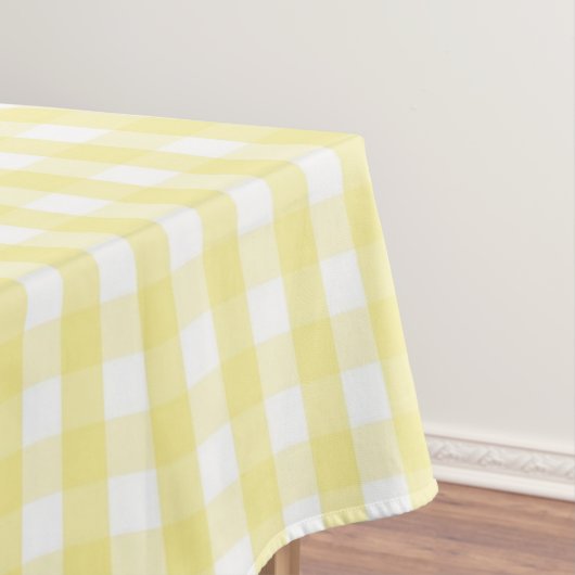 Chic Retro Sunny Yellow Gingham Pattern Spring  Tischdecke (Beispiel)