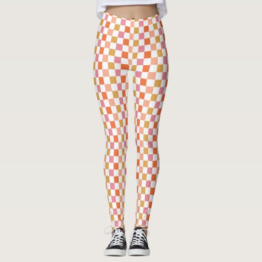 Chic Retro Urban Checkerboard Leggings (Vorderseite)
