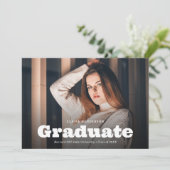 Chic Retro Vintag Style Foto Collage Abschluss Ankündigung (Stehend Vorderseite)