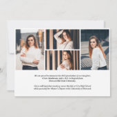 Chic Retro Vintag Style Foto Collage Abschluss Ankündigung (Rückseite)