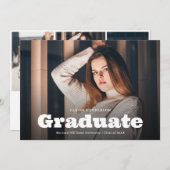 Chic Retro Vintag Style Foto Collage Abschluss Ankündigung (Vorne/Hinten)