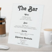 Chic Retro Vintage Wedding Drinks Bar Menu Sockelschild (In Situ)