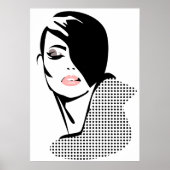 Chic Retrodots Fashion Girl Poster (Vorne)