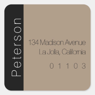 Chic Return Address Label mit seitlichem Akzent Quadratischer Aufkleber