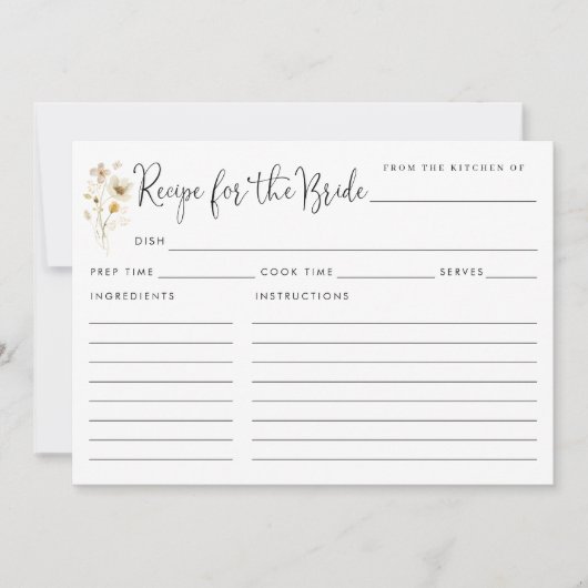 Chic Rezept für Blumenkarten der Wildblumen Einladung (Vorderseite)