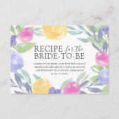 Chic Rezept für die Braut zu sein, florale Wasserf Begleitkarte (Vorderseite)
