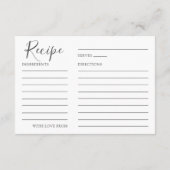 Chic Rezept für die Braut zu sein, florale Wasserf Begleitkarte (Rückseite)