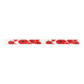CHIC RIBBON_MOD ROTE U. SCHWARZE MOHNBLUMEN SATINBAND (Vorderseite)