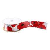 CHIC RIBBON_MOD ROTE U. SCHWARZE MOHNBLUMEN SATINBAND (Spule)