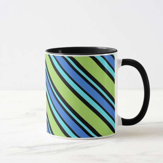 Chic Ringer Tasse, Blue Moons Liegestuhl Streifen Tasse (Rechts)