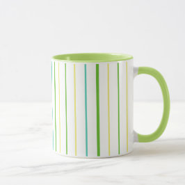 Chic Ringer-Tasse, Streifen, grün, türkis, gelb Tasse