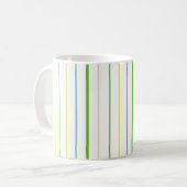 Chic Ringer-Tasse, Streifen, grün, türkis, gelb Tasse (Vorderseite Links)