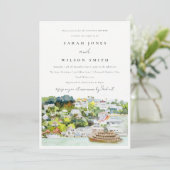 Chic River Cruise Country Landschaft Paare Dusche Einladung (Stehend Vorderseite)