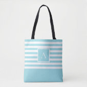 CHIC ROBIN EGG WHG STRIPE Square Letter Monogram Tasche (Vorderseite)
