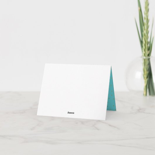 Chic Robins Egg Blue und Gold Danke Note Card (Rückseite)