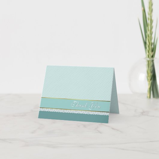 Chic Robins Egg Blue Wedding Danke Note Card (Vorderseite)