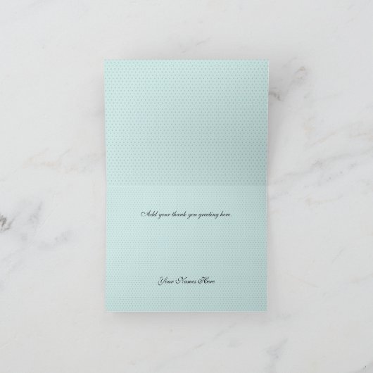 Chic Robins Egg Blue Wedding Danke Note Card (Innenseite)