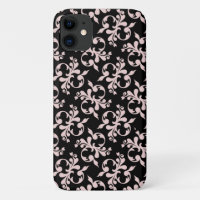 Chic Rococo Rosa Schwarz Ornament Muster Case-Ma