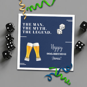 Chic Rolling Dice Pints 90. Geburtstag Serviette