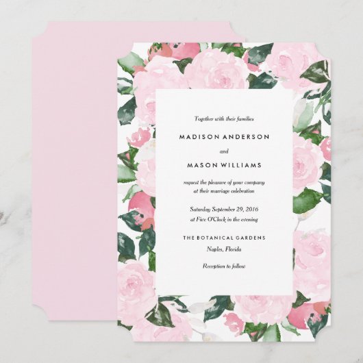 Chic Romance| Einladung zur Hochzeit (Vorne/Hinten)