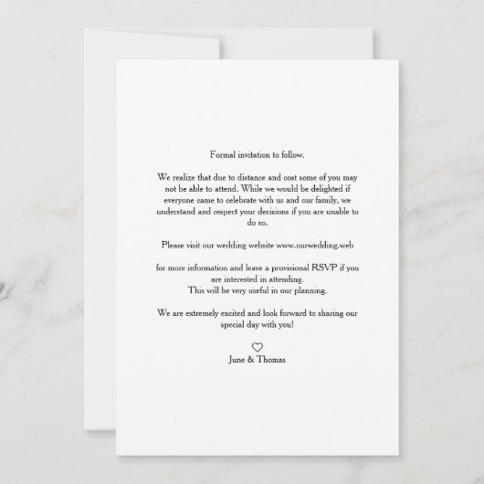 Chic Romantic 3 Photos Wedding Trendy Engagement Save The Date (Rückseite)