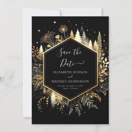 Chic Romantic bezaubernden Wald Hochzeit Save The Date (Vorderseite)