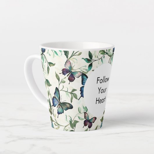 Chic Romantic Blue Butterfells Milchtasse (Linke Ecke)