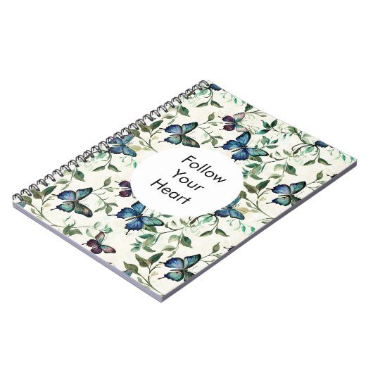 Chic Romantic Blue Butterfells Notizblock (Linke Seite)