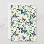 Chic Romantic Blue Butterflies Brautparty Einladung (Rückseite)