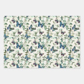 Chic Romantic Blue Butterflies Brautparty Geschenkpapier Set (Vorderseite 2)