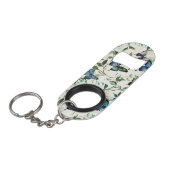 Chic Romantic Blue Butterflies Brautparty Mini Flaschenöffner (Vorderseite Schrägansicht)