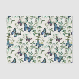 Chic Romantic Blue Butterflies Brautparty Seidenpapier