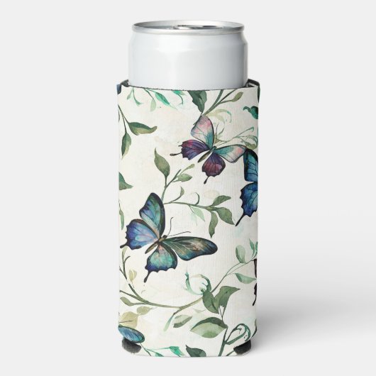 Chic Romantic Blue Butterflies Brautparty Selters Dosenkühler (Seltzer Vorderseite)