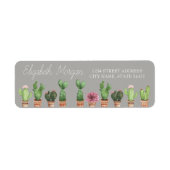 Chic Romantic Cactus Address Label (Vorne)