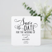 Chic Romantic Calligrphy Script Rustic Save The Date (Stehend Vorderseite)