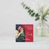 Chic Romantic Deep Red Split Photo QR Wedding Begleitkarte (Stehend Vorderseite)