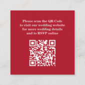 Chic Romantic Deep Red Split Photo QR Wedding Begleitkarte (Rückseite)
