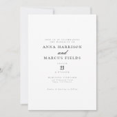 Chic Romantic Elegante Classic Wedding Einladung (Vorderseite)