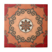 Chic Romantic Floral Geometric Design Tile Fliese (Vorderseite)