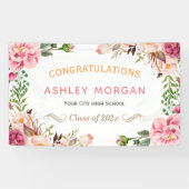 Chic Romantic Floral Wrapped Graduation Party Banner (Horizontal)