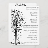 Chic Romantic Hearts Tree Wedding Einladung (Vorne/Hinten)