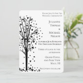 Chic Romantic Hearts Tree Wedding Einladung (Stehend Vorderseite)